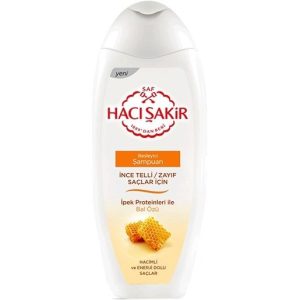 شامپو عسل حاجی شاکر Haji Shakir Honey اورجینال مخصوص موهای ضعیف 500 میلی لیتر بارکد 8718951307759