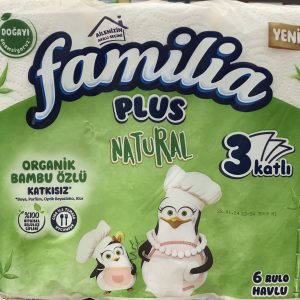 دستمال توالت ۶ عددی ۳ لایه فامیلیا پلاس بامبو familia plus  بارکد 8690536026159