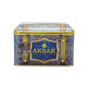 چای سیاه و سبز معطر چندگیاه ۲۵۰ گرم صندوق فلزی اکبر akbar اورجینال