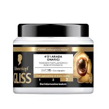 ماسک مو گلیس Gliss مشکی اورجینال 4 در 1 موهای خیلی خشک و آسیب دیده