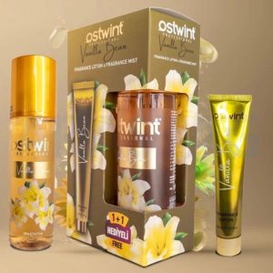 ست بادی اسپلش و لوسیون بدن اوست وینت Ostwint رایحه Vanilla Bean حجم 200+50 میلی لیتر بارکد 8683835159550