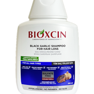 شامپو بیوکسین BIOXCIN حاوی سیر سیاه حجم 300 میلی لیتر بارکد 8680512628491