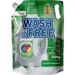 ژل شستشوی آلمانی واش اند فری Wash&Free مناسب پارچه های رنگی 2000 میلی لیتر اورجینال
