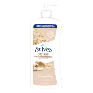لوسیون بدن سنت ایوز ST.lves مدل soothing حاوی عصاره جو پرک و شی باتر حجم 621 میلی لیتر اورجینال
