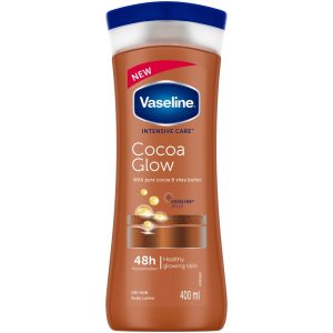 لوسیون درخشان کننده بدن وازلین  اورجینال حاوی کاکائو Vasline Cocoa Glow حجم 400 میلی لیتر