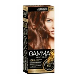 رنگ مو شماره 7.37 گاما Gamma رنگ شاه بلوطی طلایی اورجینال